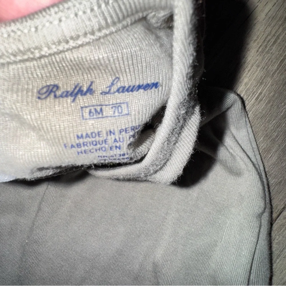 Ralph Lauren Kids Silver Tee with Pink Logo